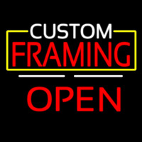 Custom Framing Open White Line Neontábla