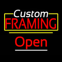 Custom Framing Open Yellow Line Neontábla