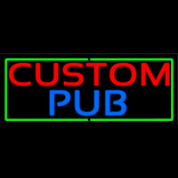 Custom Pub With Green Border Neontábla