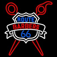 Custom Route Barbers 66 Logo Neontábla