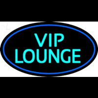 Custom Turquoise Vip Lounge Oval With Blue Border Neontábla