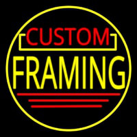 Custom Yellow Framing With Circle Neontábla