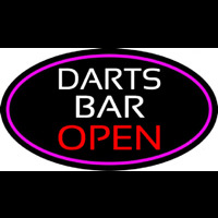 Dart Bar Open Oval With Pink Border Neontábla