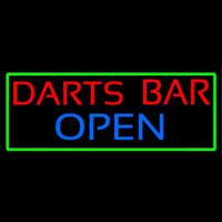 Dart Bar Open With Green Border Neontábla