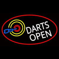 Dart Board Open Oval With Red Border Neontábla