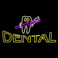 Dental With Tooth And Brush Logo Neontábla