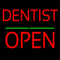 Dentist Block Open Green Line Neontábla