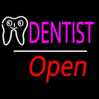 Dentist Logo Open White Line Neontábla