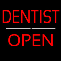 Dentist Open White Line Neontábla