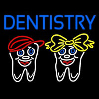 Dentistry With Teeth Logo Neontábla