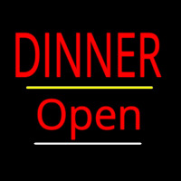 Dinner Open Yellow Line Neontábla