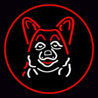 Dog Grooming Red Oval Neontábla