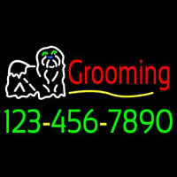 Dog Logo Grooming Phone Number Neontábla