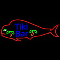 Dolphin Tiki Bar Real Neon Glass Tube Neontábla