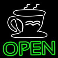 Double Stroke Coffee Cup Open Neontábla