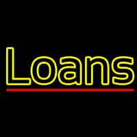 Double Stroke Loans With Red Line Neontábla