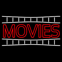 Double Stroke Movies Block Neontábla