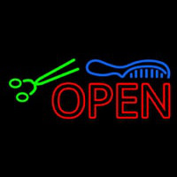 Double Stroke Open With Scissor And Comb Neontábla