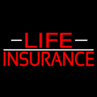 Double Stroke Red Life Insurance With White Lines Neontábla