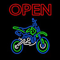 Double Stroke Red Open Bike Logo Neontábla