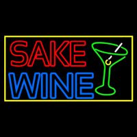 Double Stroke Sake Wine With Glass 1 Neontábla