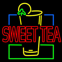 Double Stroke Sweet Tea With Glass Neontábla