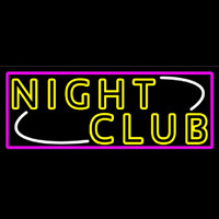 Double Stroke Yellow Night Club Pink Border Neontábla