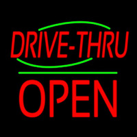 Drive Thru Block Open Green Line Neontábla