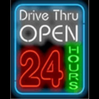 Drive Thru Open 24 Hours Neontábla