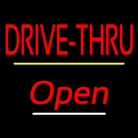 Drive Thru Open Yellow Line Neontábla