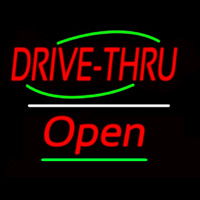 Drive Thru Open Yellow Line Neontábla