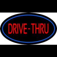 Drive Thru Oval Blue Neontábla
