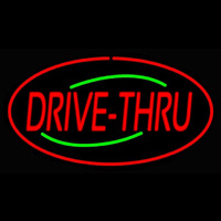 Drive Thru Oval Red Neontábla