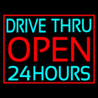 Drive Thru Red Open 24 Hours Neontábla
