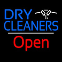 Dry Cleaners Logo Open White Line Neontábla