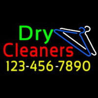 Dry Cleaners With Phone Number Logo Neontábla