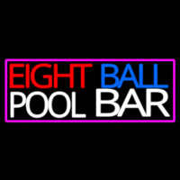 Eight Ball Pool Bar With Pink Border Neontábla