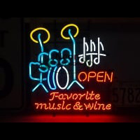 FAVORITE MUSIC WINE Neontábla