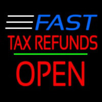 Fast Ta  Refunds Block Open Line Neontábla