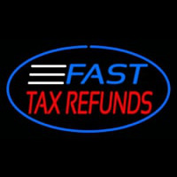 Fast Ta  Refunds Oval Blue Border Neontábla