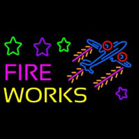 Fire Work Cartoon Logo 2 Neontábla
