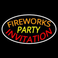 Fireworks Party Invitation In A Neontábla