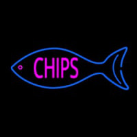 Fish Logo Chips Neontábla