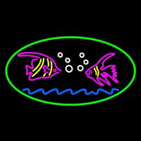 Fish Logo Green Oval Neontábla