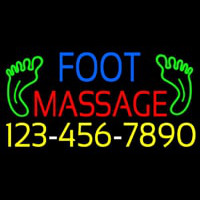 Foot Massage Logo And Number Neontábla