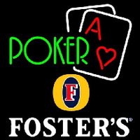 Fosters Green Poker Beer Sign Neontábla