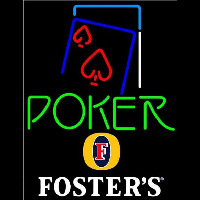 Fosters Green Poker Red Heart Beer Sign Neontábla