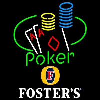 Fosters Poker Ace Coin Table Beer Sign Neontábla