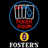 Fosters Poker Room Beer Sign Neontábla