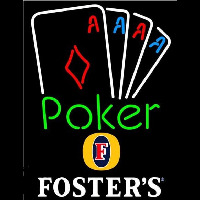 Fosters Poker Tournament Beer Sign Neontábla